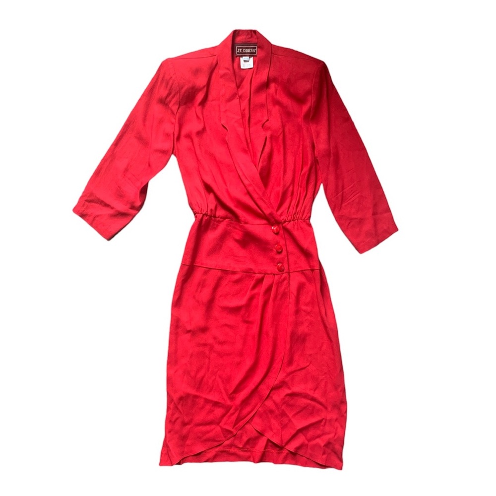 Vintage JT Dress Red Midi Dress 12